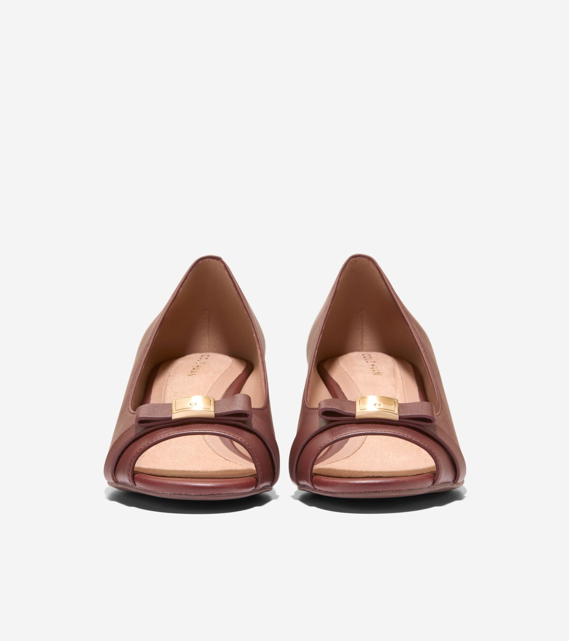 Women's Go-To Malta Peep Toe Bow Wedges in Brown | Cole Haan