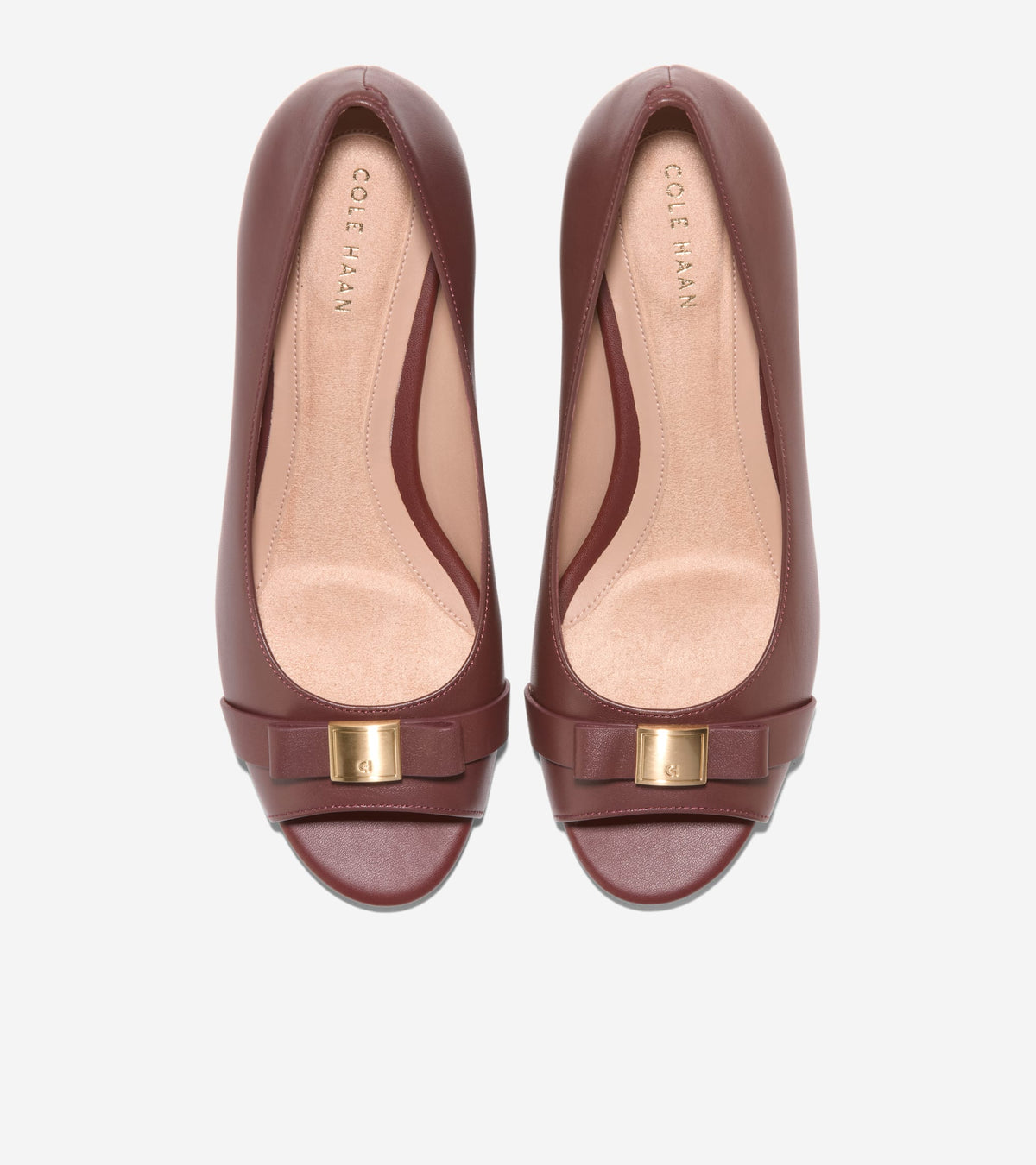 Women's Go-To Malta Peep Toe Bow Wedges in Brown | Cole Haan