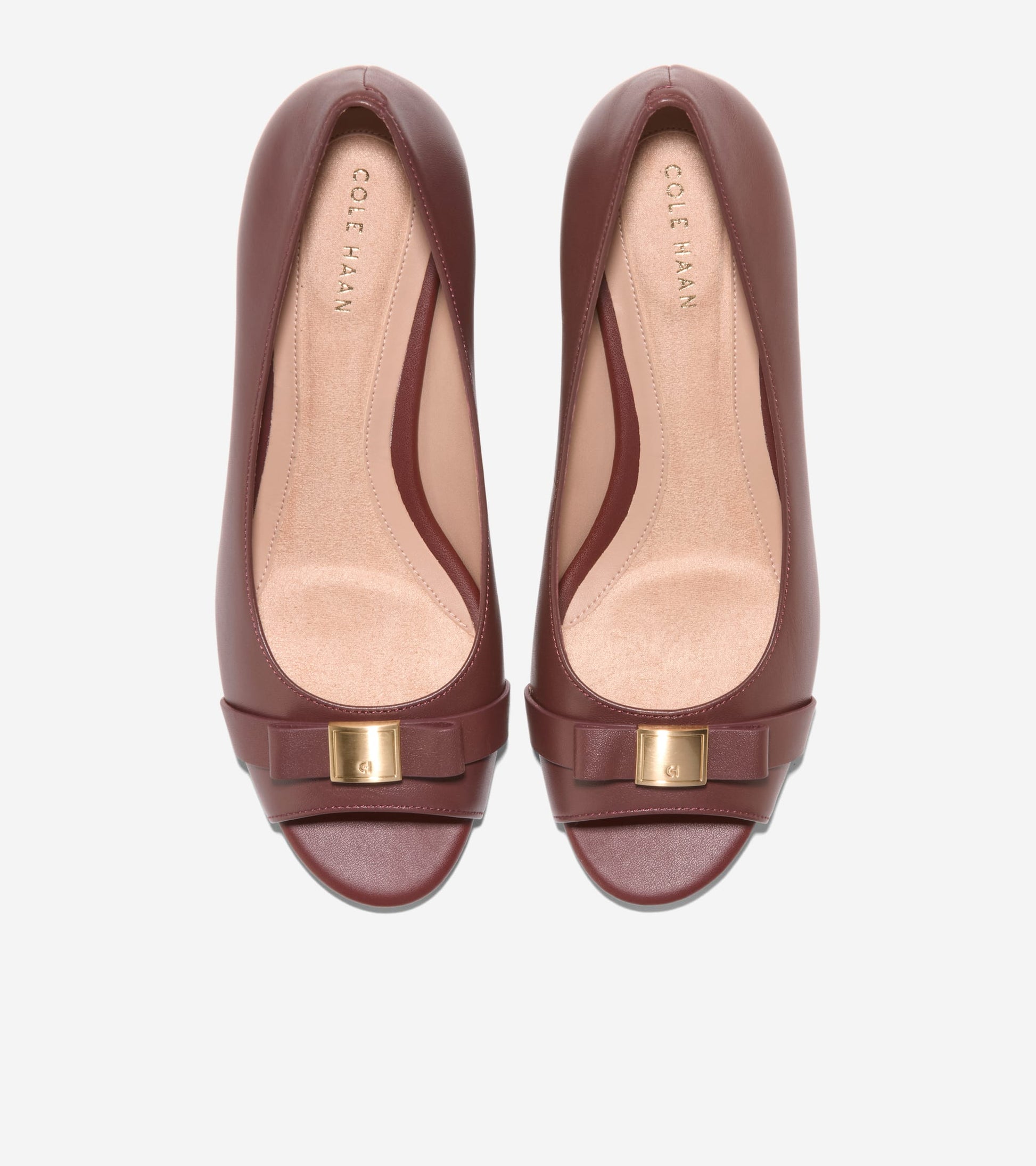 Women's Go-To Malta Peep Toe Bow Wedges in Brown | Cole Haan