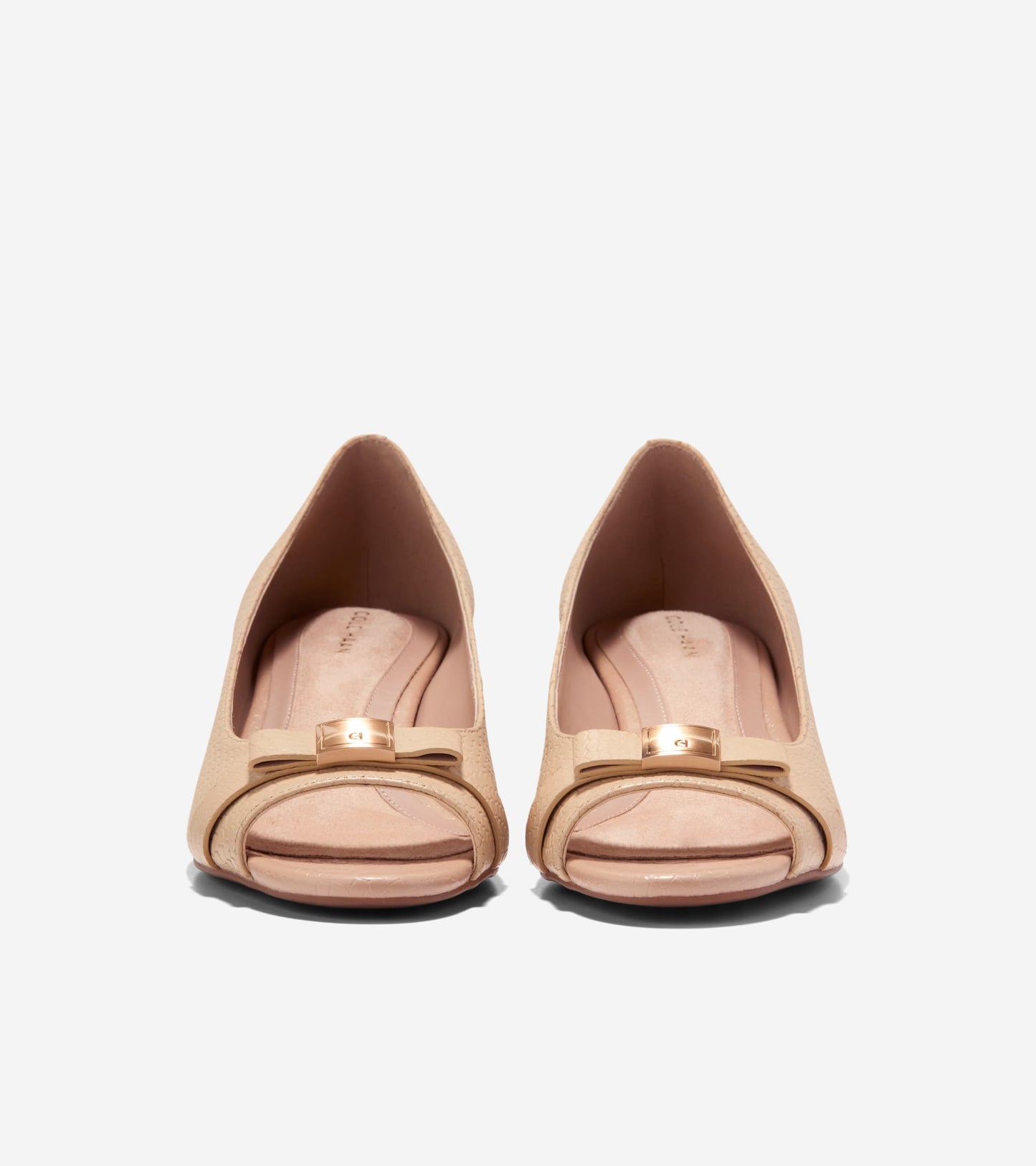 Women's Go-To Malta Peep Toe Bow Wedges in Beige | Cole Haan
