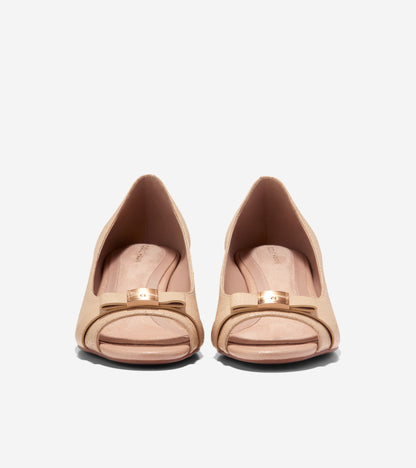 Women's Go-To Malta Peep Toe Bow Wedges in Beige | Cole Haan