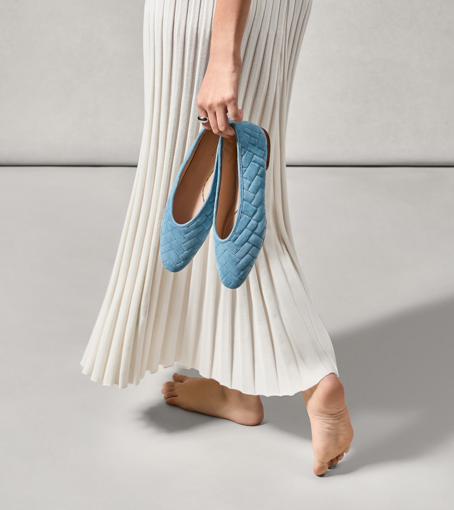 Women's Jasleen Quilted Ballet Flats in Blue | Cole Haan
