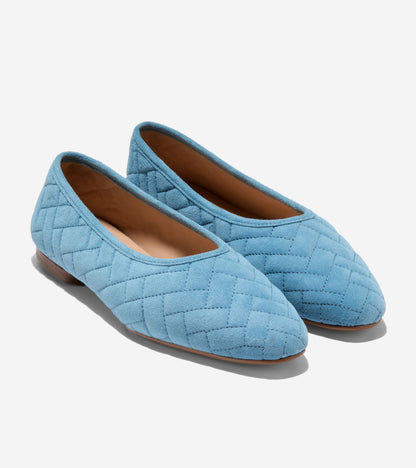 Women's Jasleen Quilted Ballet Flats in Blue | Cole Haan