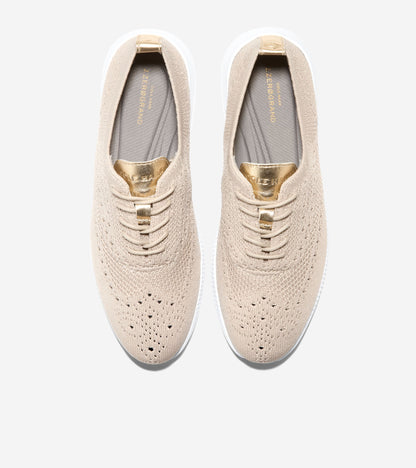 Women's 2.ZERØGRAND Stitchlite™ Wingtip Oxfords in Beige | Cole Haan