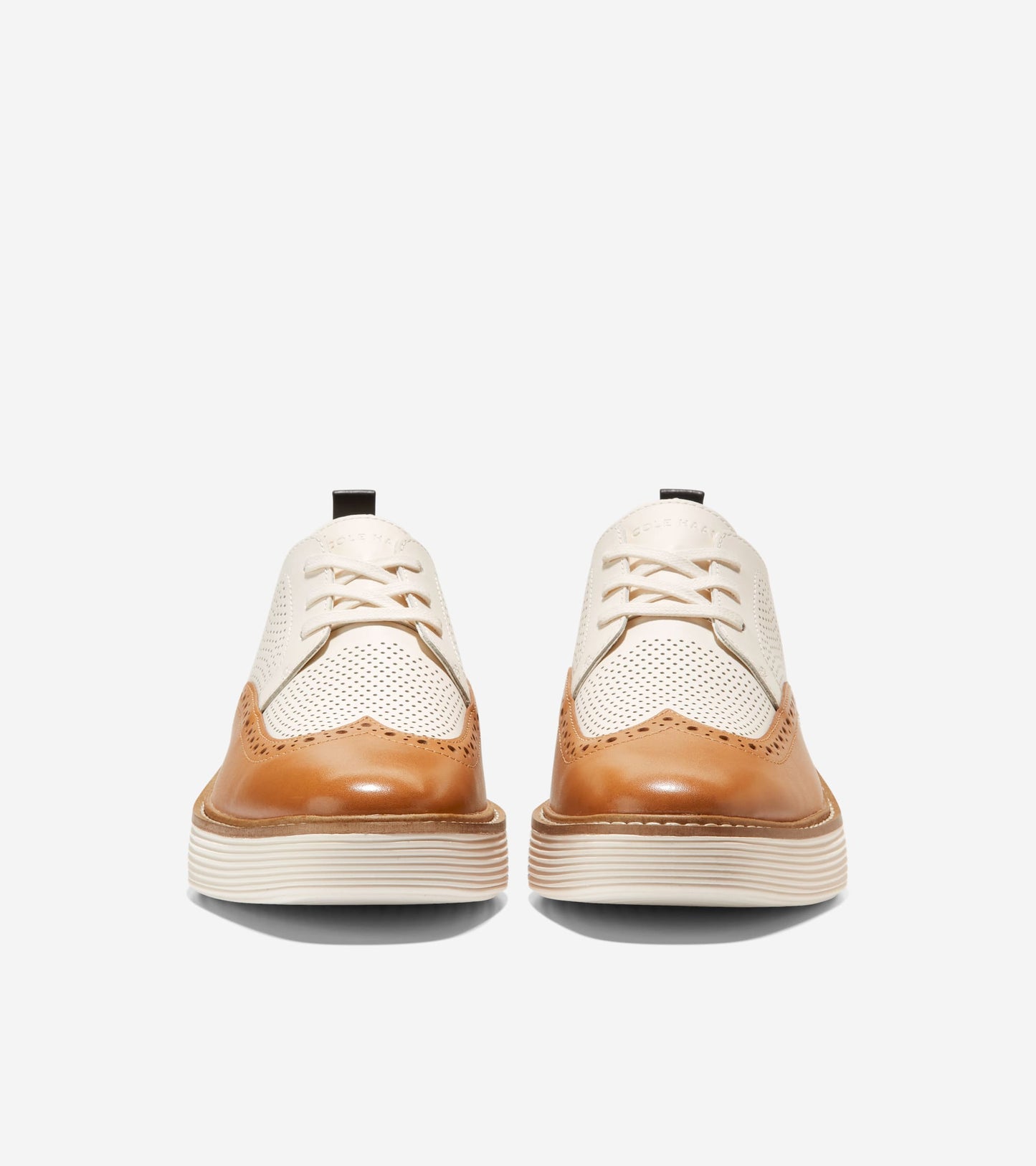 Women's ØriginalGrand Platform Wingtip Oxfords in White, brown | Cole Haan