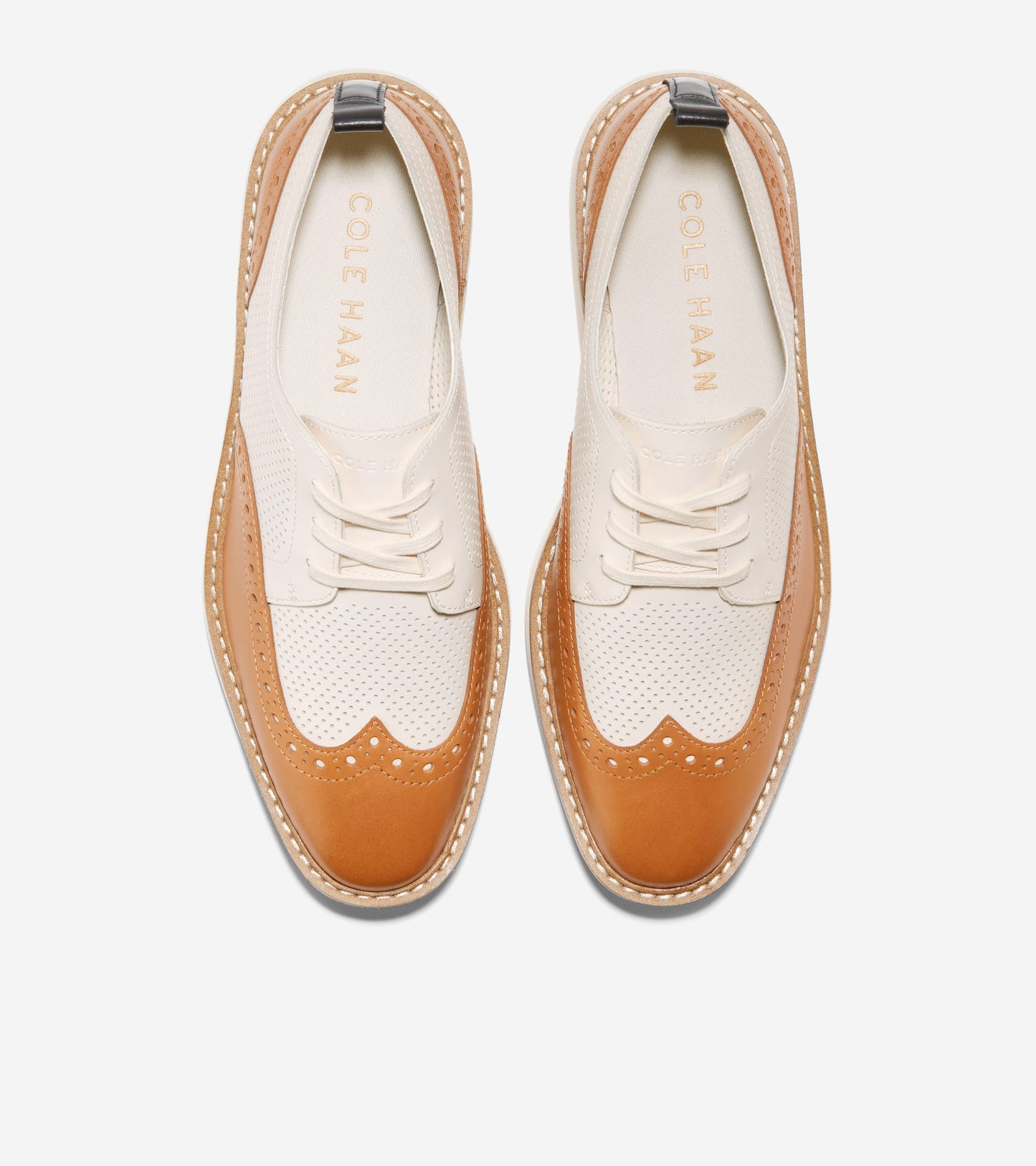 Women's ØriginalGrand Platform Wingtip Oxfords in White, brown | Cole Haan