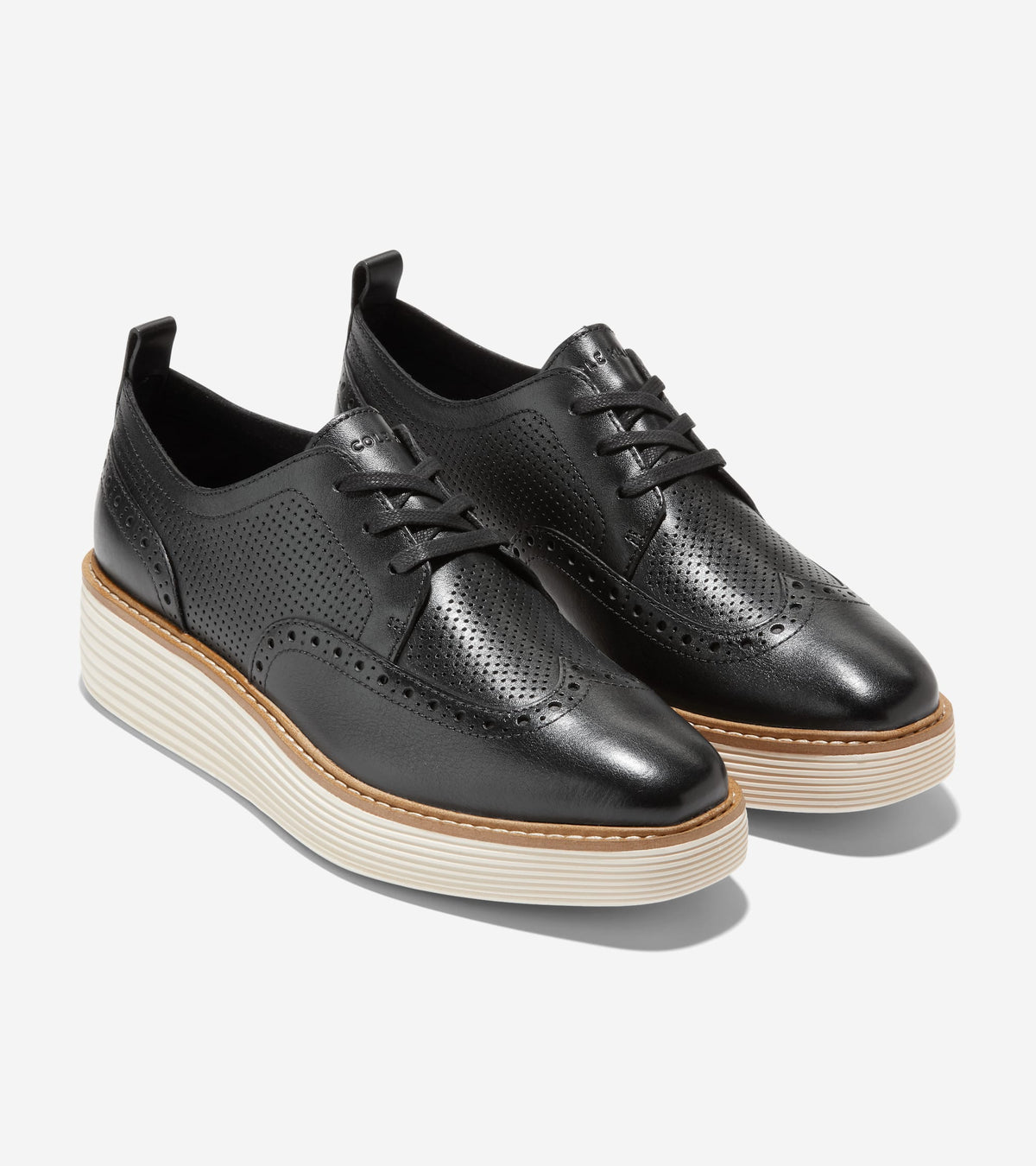 Women's ØriginalGrand Platform Wingtip Oxfords in Black | Cole Haan