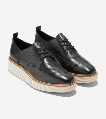 Women's ØriginalGrand Platform Wingtip Oxfords in Black | Cole Haan