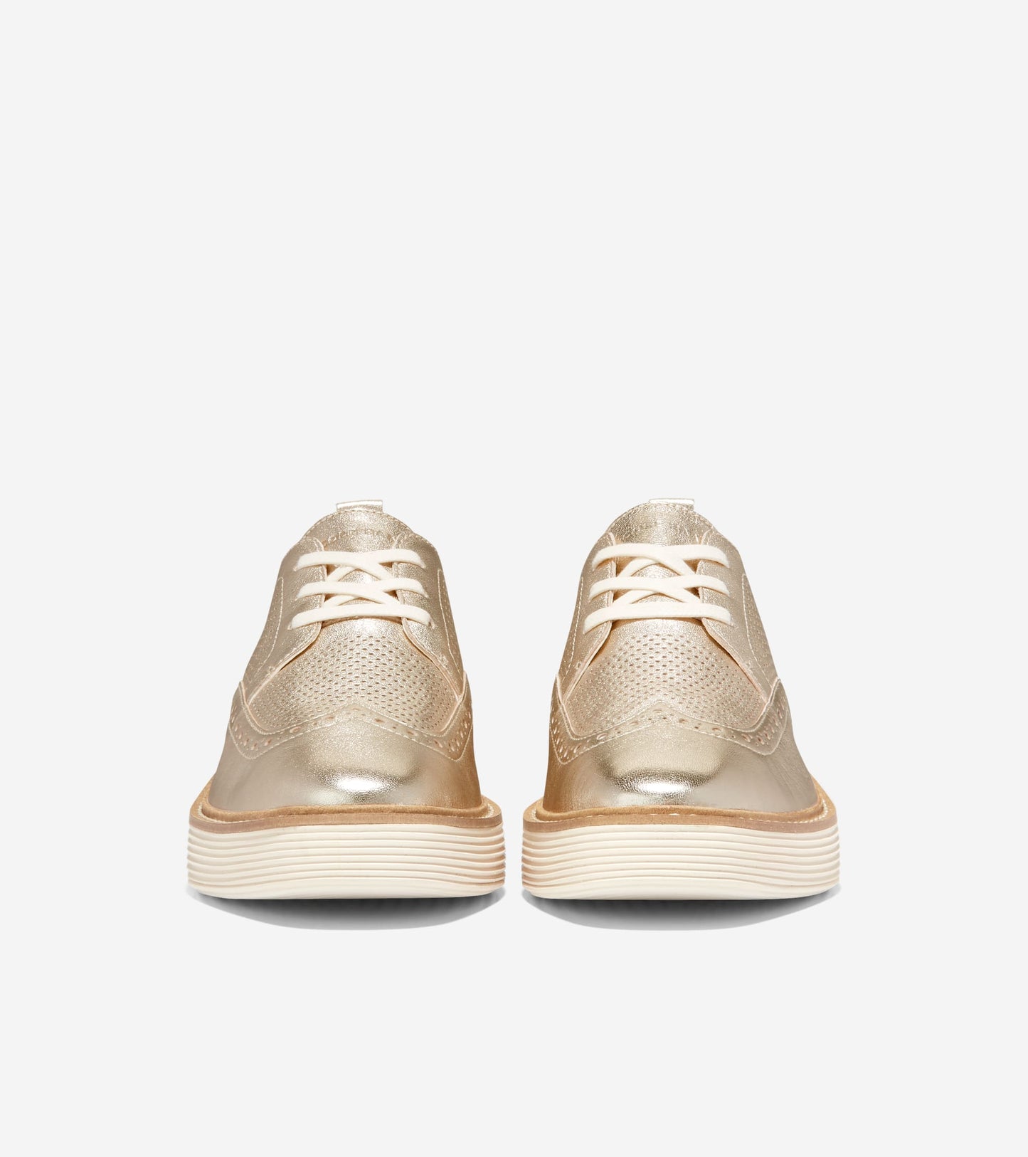 Women's ØriginalGrand Platform Wingtip Oxfords in Gold | Cole Haan