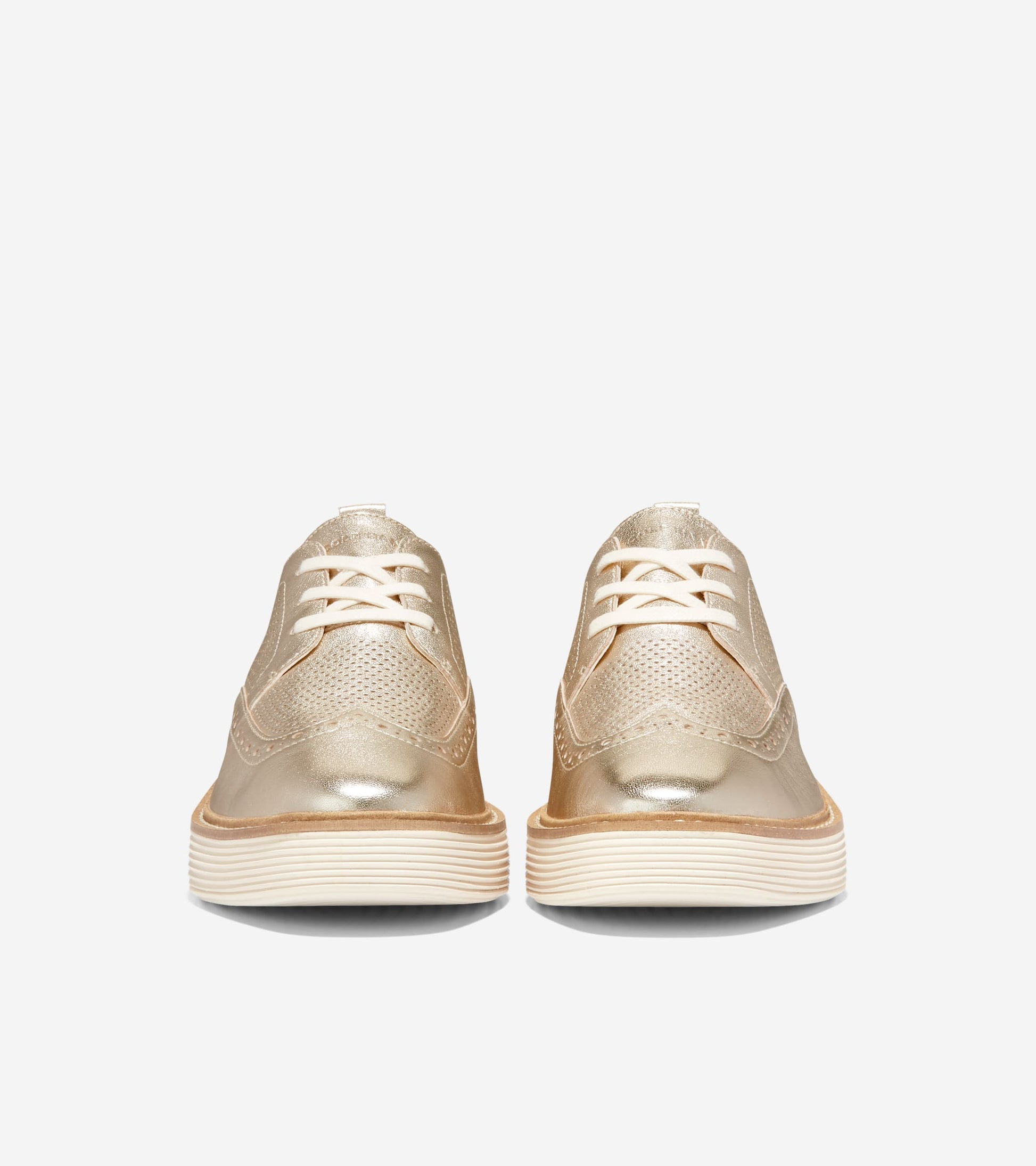 Women's ØriginalGrand Platform Wingtip Oxfords in Gold | Cole Haan