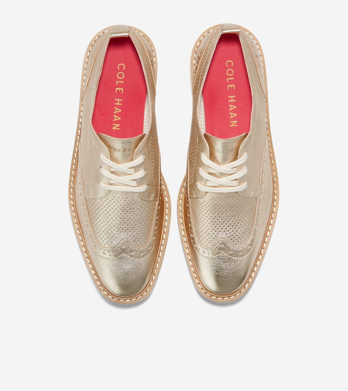 Women's ØriginalGrand Platform Wingtip Oxfords in Gold | Cole Haan