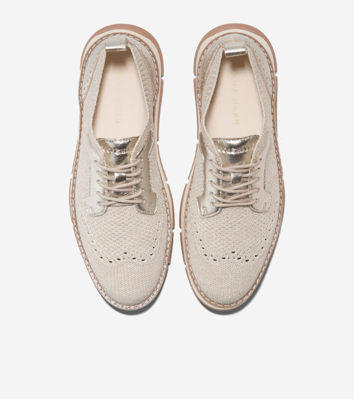 Women's ZERØGRAND Rella Stitchlite™ Oxfords in Beige, gold | Cole Haan