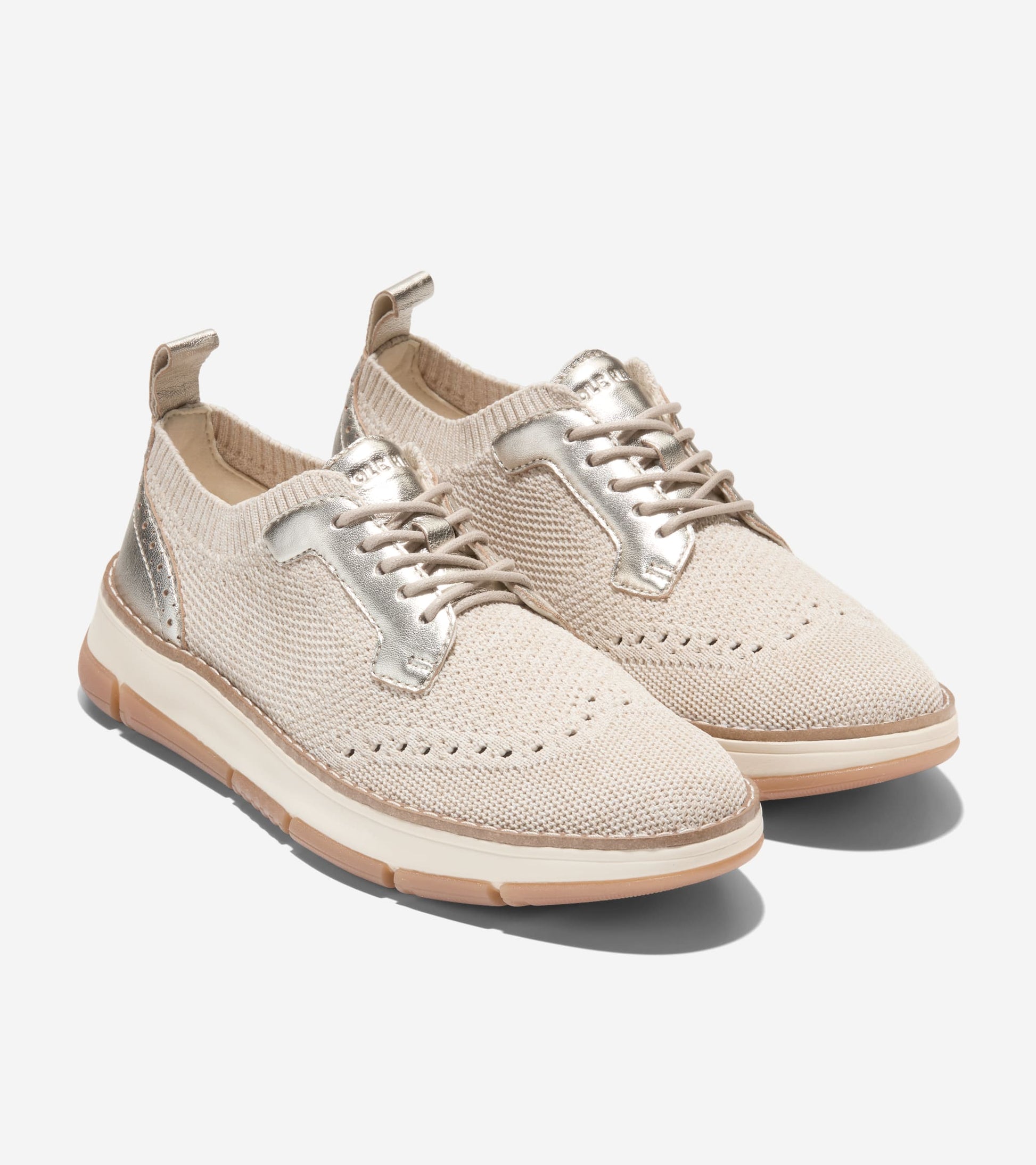 Women's ZERØGRAND Rella Stitchlite™ Oxfords in Beige, gold | Cole Haan