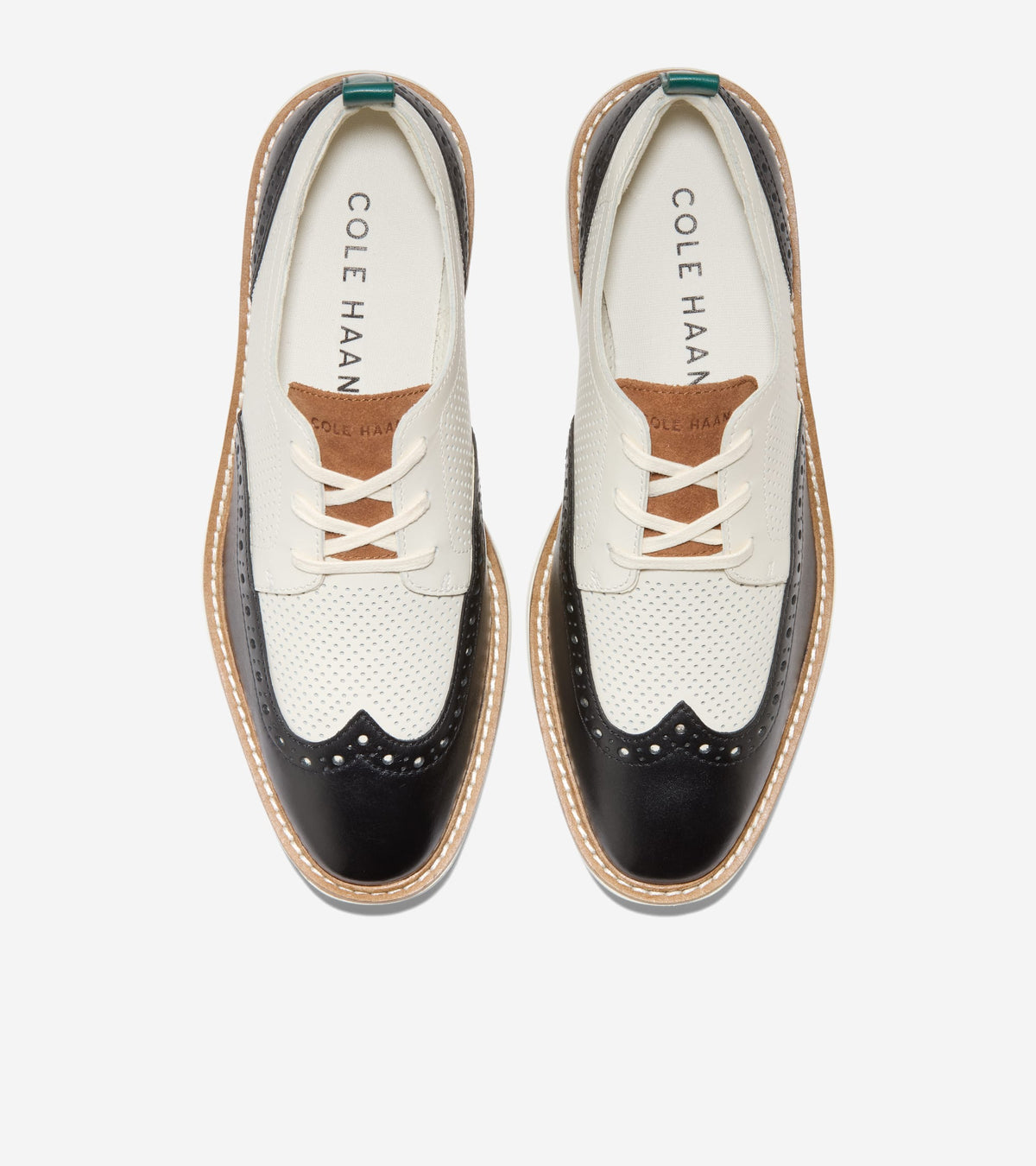 Women's ØriginalGrand Platform Wingtip Oxfords in Black, white | Cole Haan