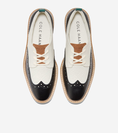 Women's ØriginalGrand Platform Wingtip Oxfords in Black, white | Cole Haan