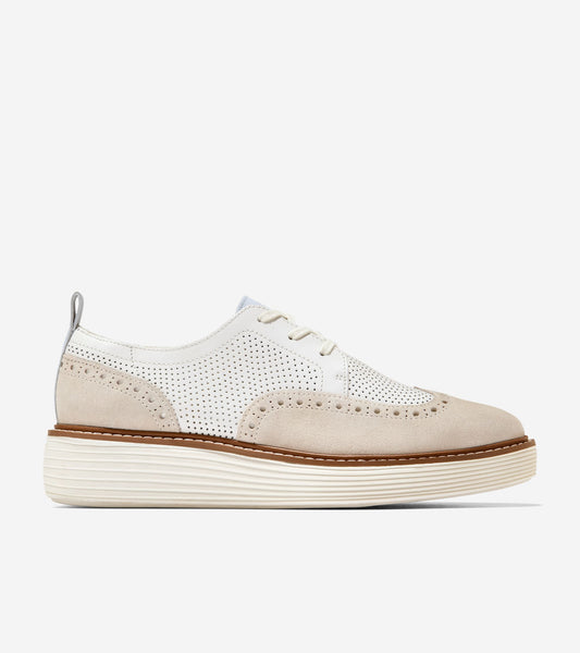 Women's ØriginalGrand Platform Wingtip Oxfords in White | Cole Haan