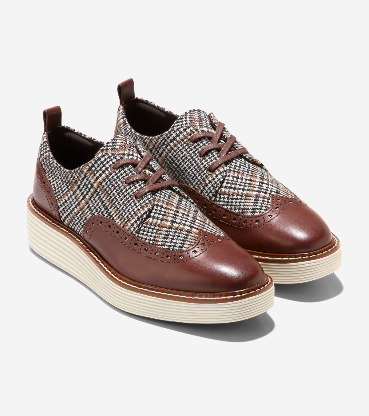 Women's ØriginalGrand Platform Wingtip Oxfords in Brown, grey | Cole Haan