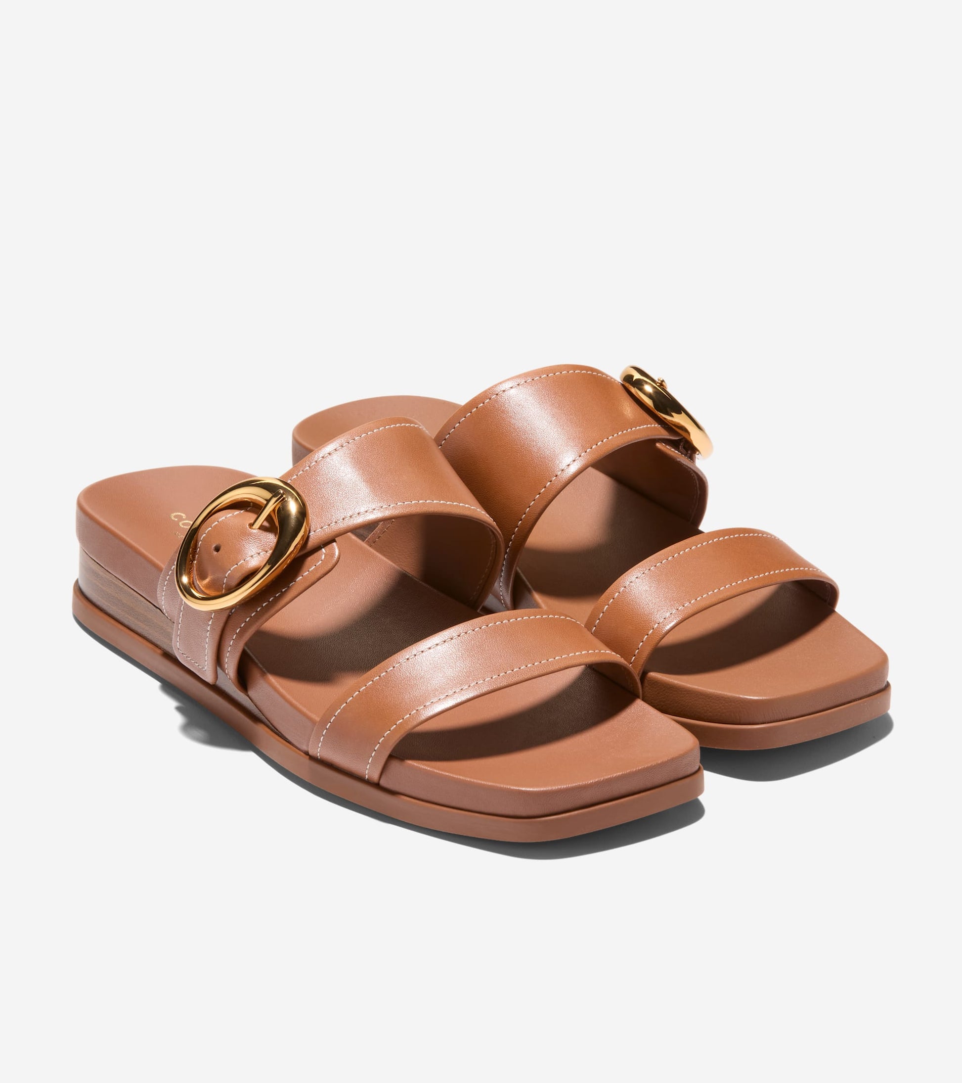 Women's Oaklynn Double Band Footbed Sandals in Brown | Cole Haan