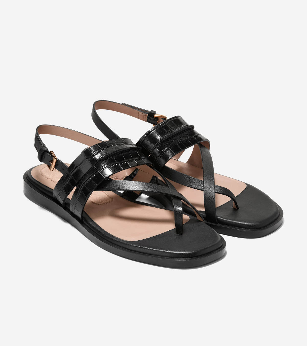 Women's Go-To Estella Flat Thong Sandals in Black | Cole Haan