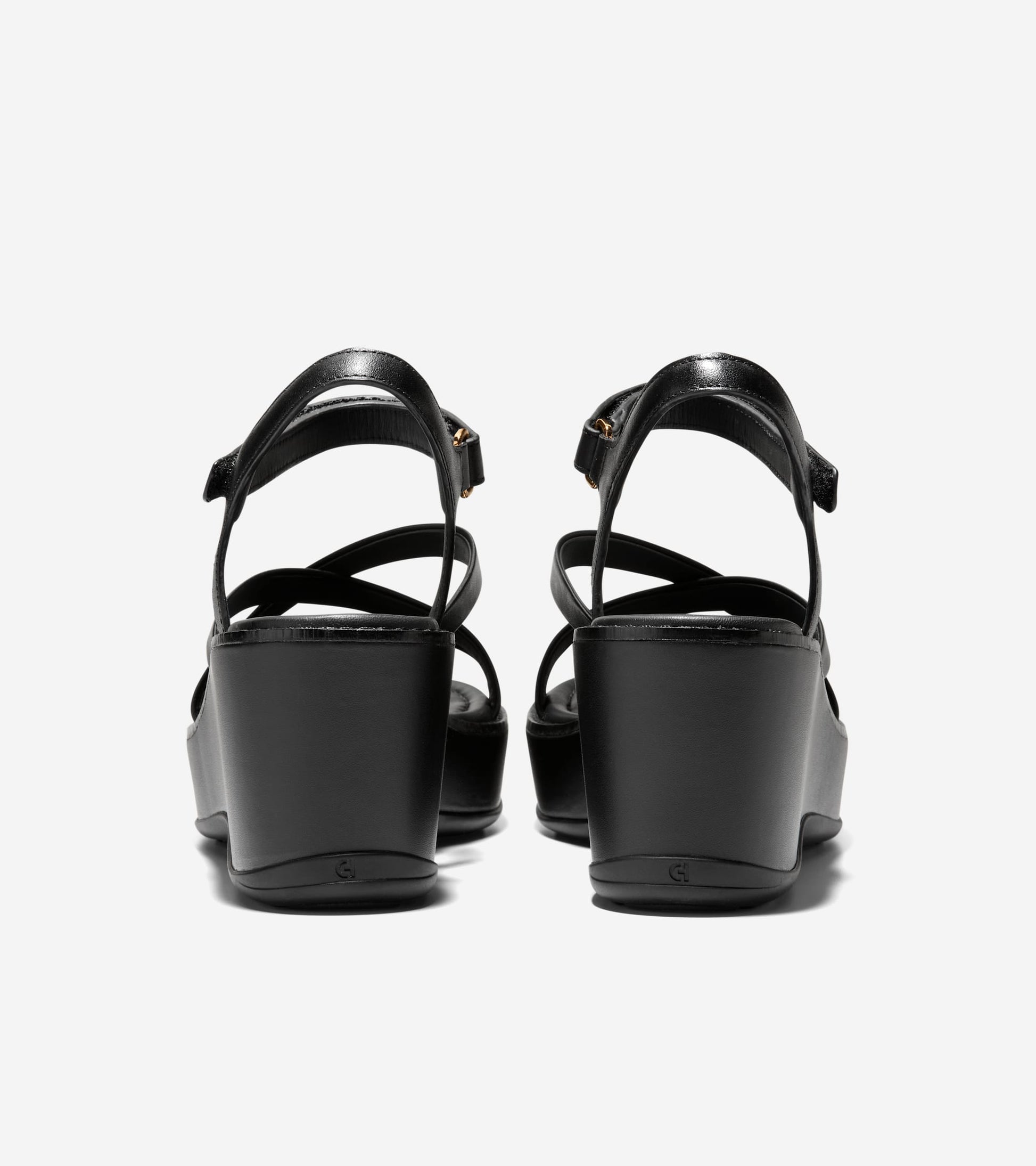 Women's Grand Ambition Azzura Strappy Wedge Sandal in Black | Cole Haan