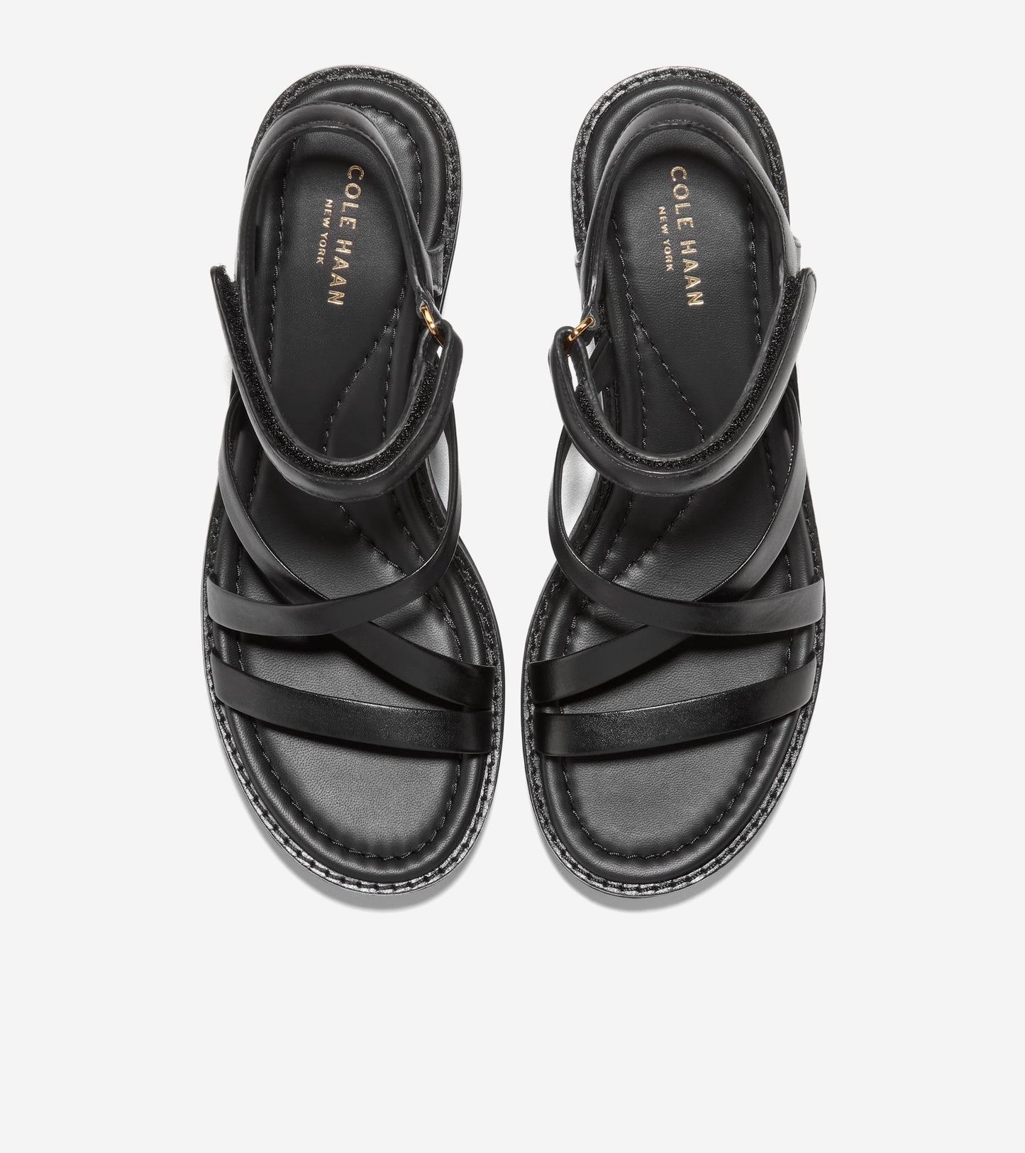 Women's Grand Ambition Azzura Strappy Wedge Sandal in Black | Cole Haan