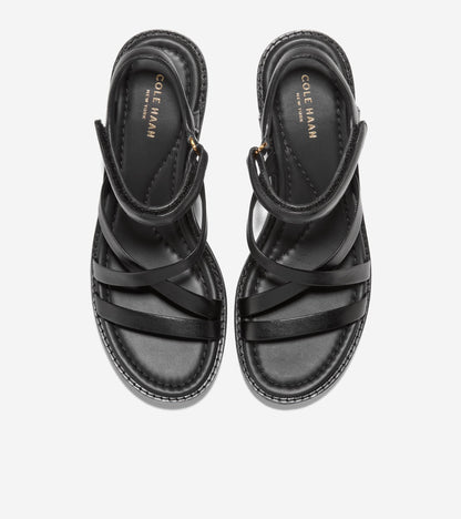 Women's Grand Ambition Azzura Strappy Wedge Sandal in Black | Cole Haan