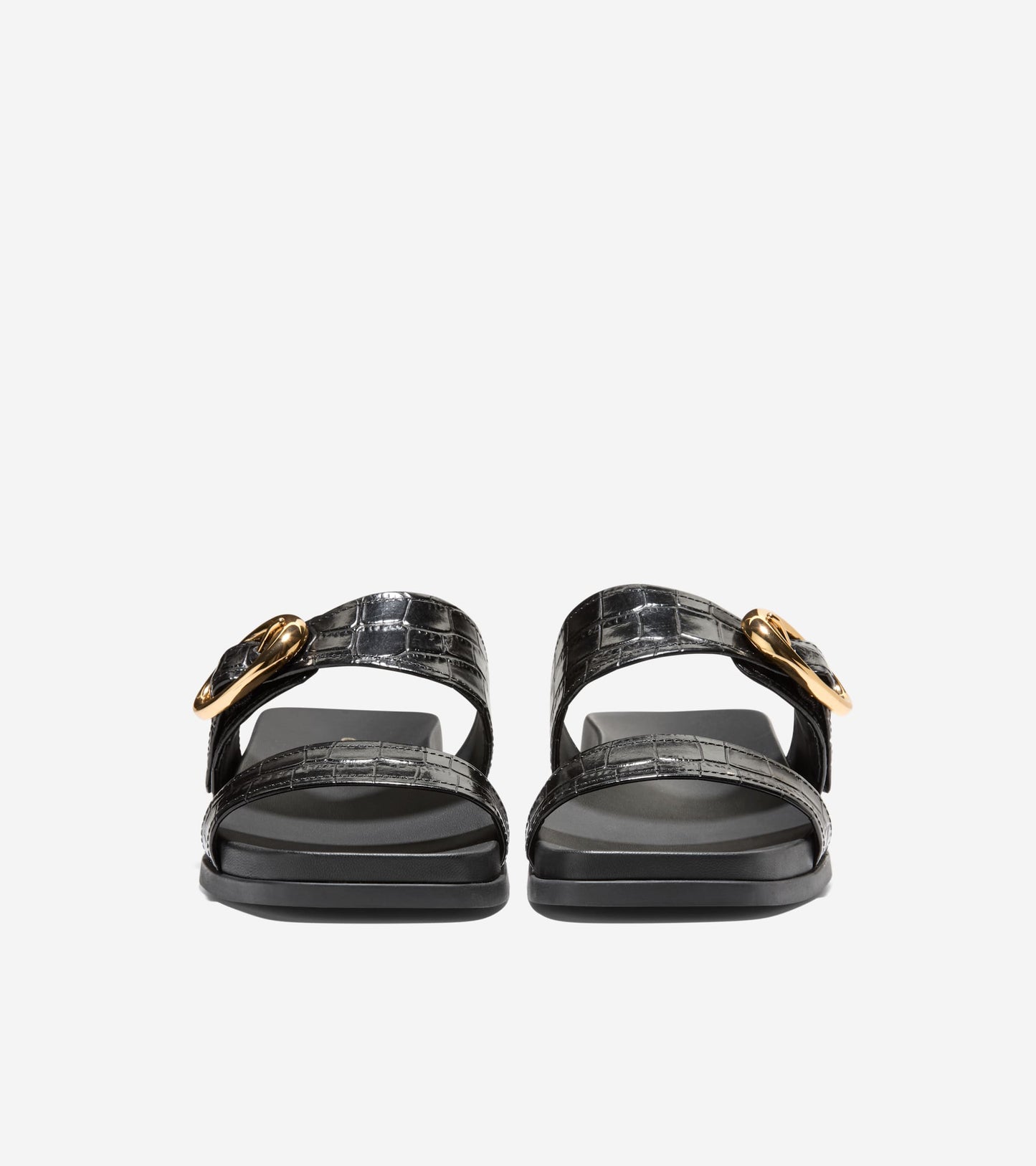 Women's Oaklynn Double Band Footbed Sandals in Black | Cole Haan
