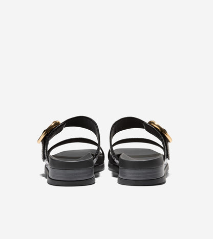 Women's Oaklynn Double Band Footbed Sandals in Black | Cole Haan