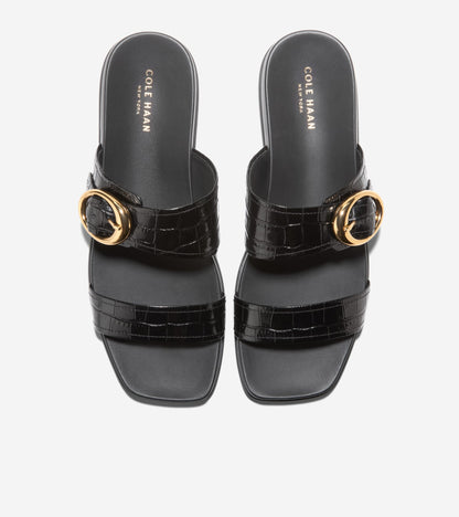 Women's Oaklynn Double Band Footbed Sandals in Black | Cole Haan