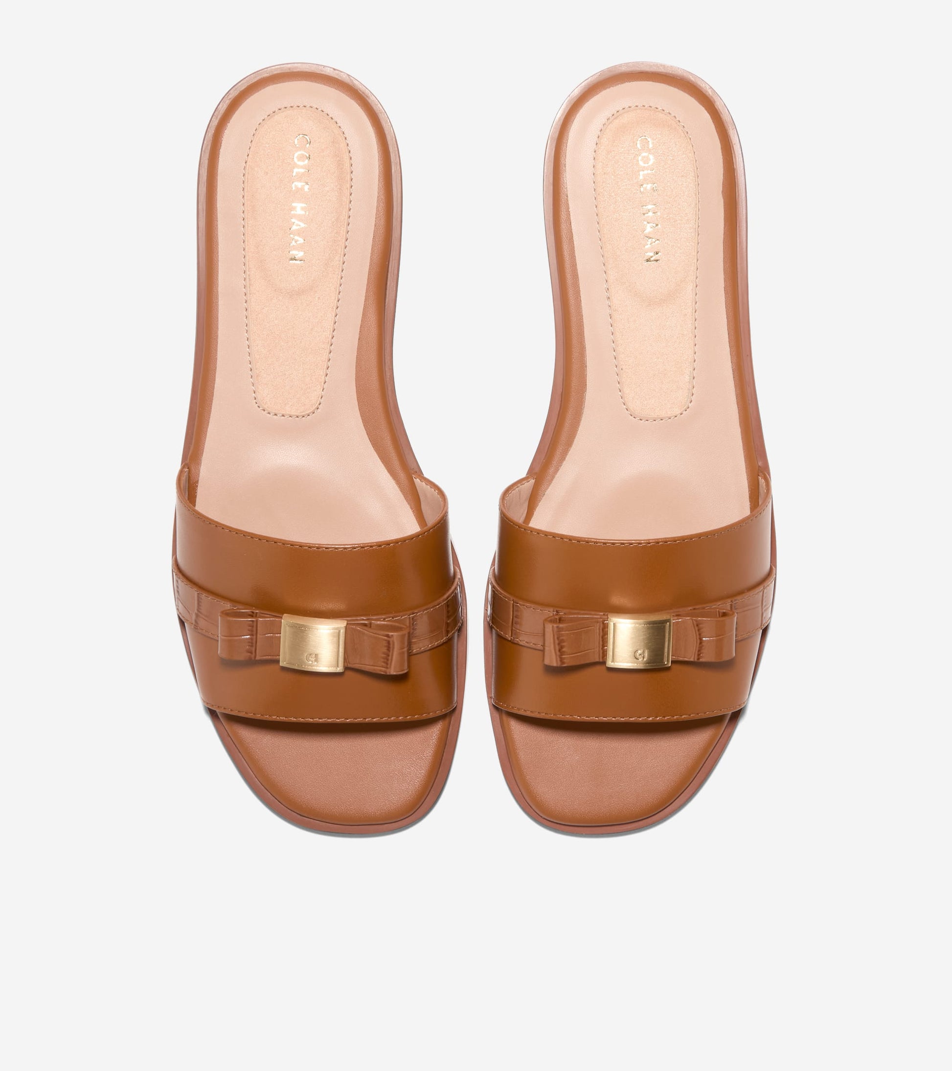 Women's Go-To Emalia Slide Bow Sandals in Brown | Cole Haan