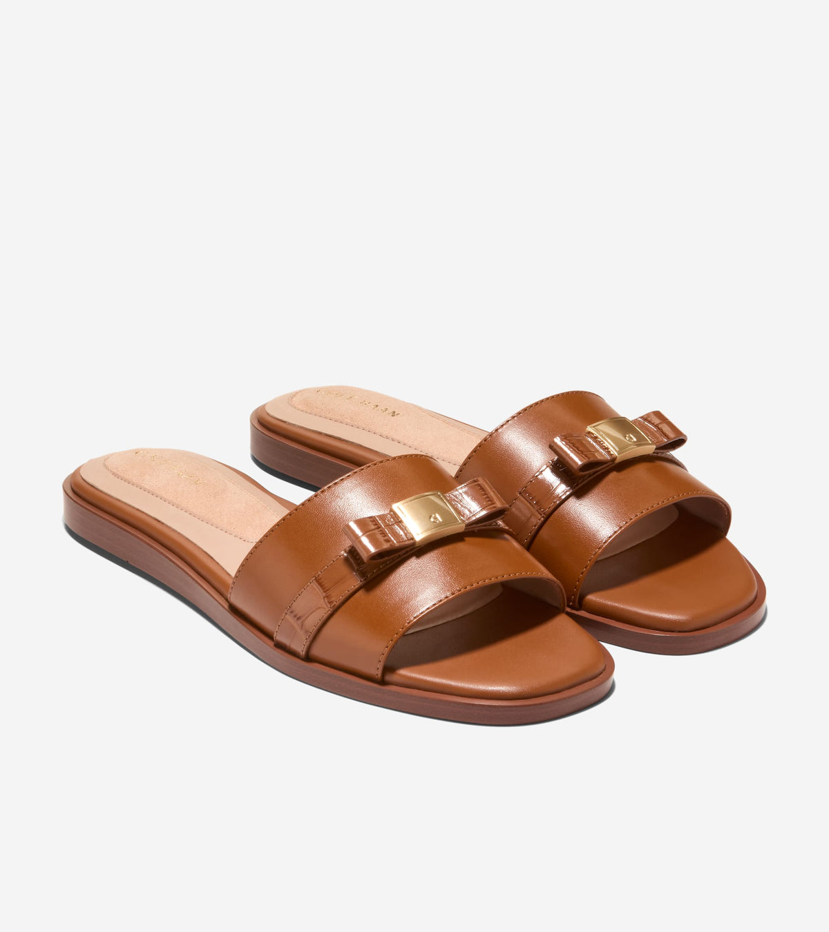 Women's Go-To Emalia Slide Bow Sandals in Brown | Cole Haan