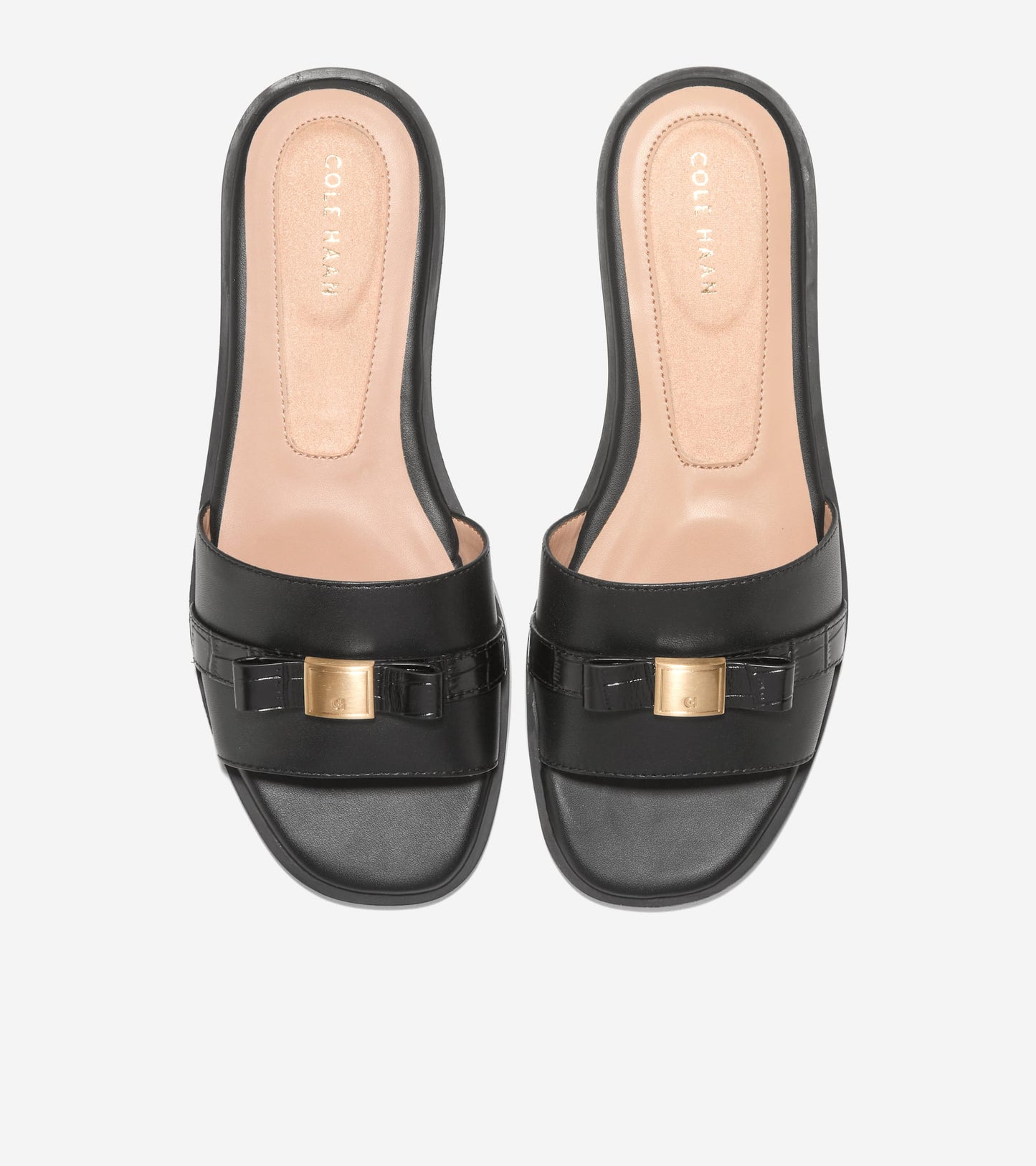 Women's Go-To Emalia Slide Bow Sandals in Black | Cole Haan