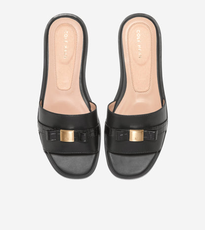Women's Go-To Emalia Slide Bow Sandals in Black | Cole Haan