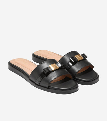 Women's Go-To Emalia Slide Bow Sandals in Black | Cole Haan