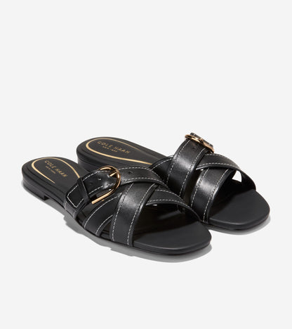 Women's Velma Buckle Slide Sandals in Black | Cole Haan
