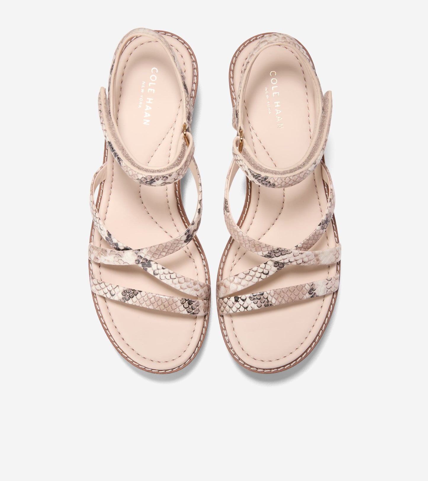 Women's Grand Ambition Azzura Strappy Wedge Sandal in Beige | Cole Haan