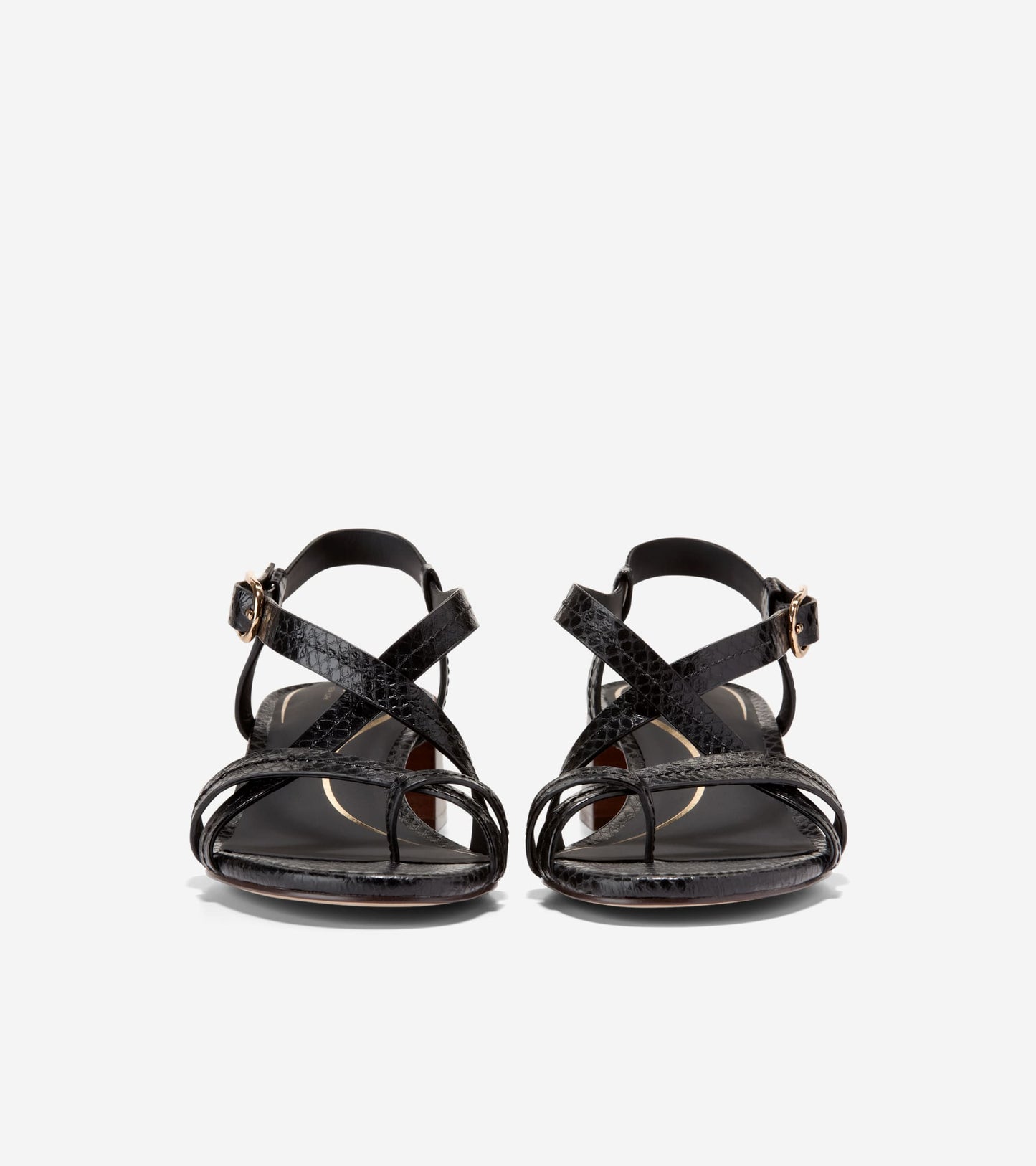 Women's Dillon Block Heel Thong Sandals in Black | Cole Haan