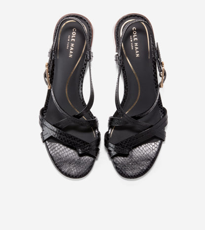 Women's Dillon Block Heel Thong Sandals in Black | Cole Haan