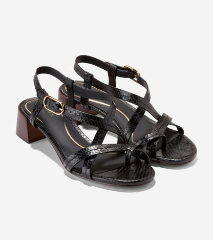 Women's Dillon Block Heel Thong Sandals in Black | Cole Haan