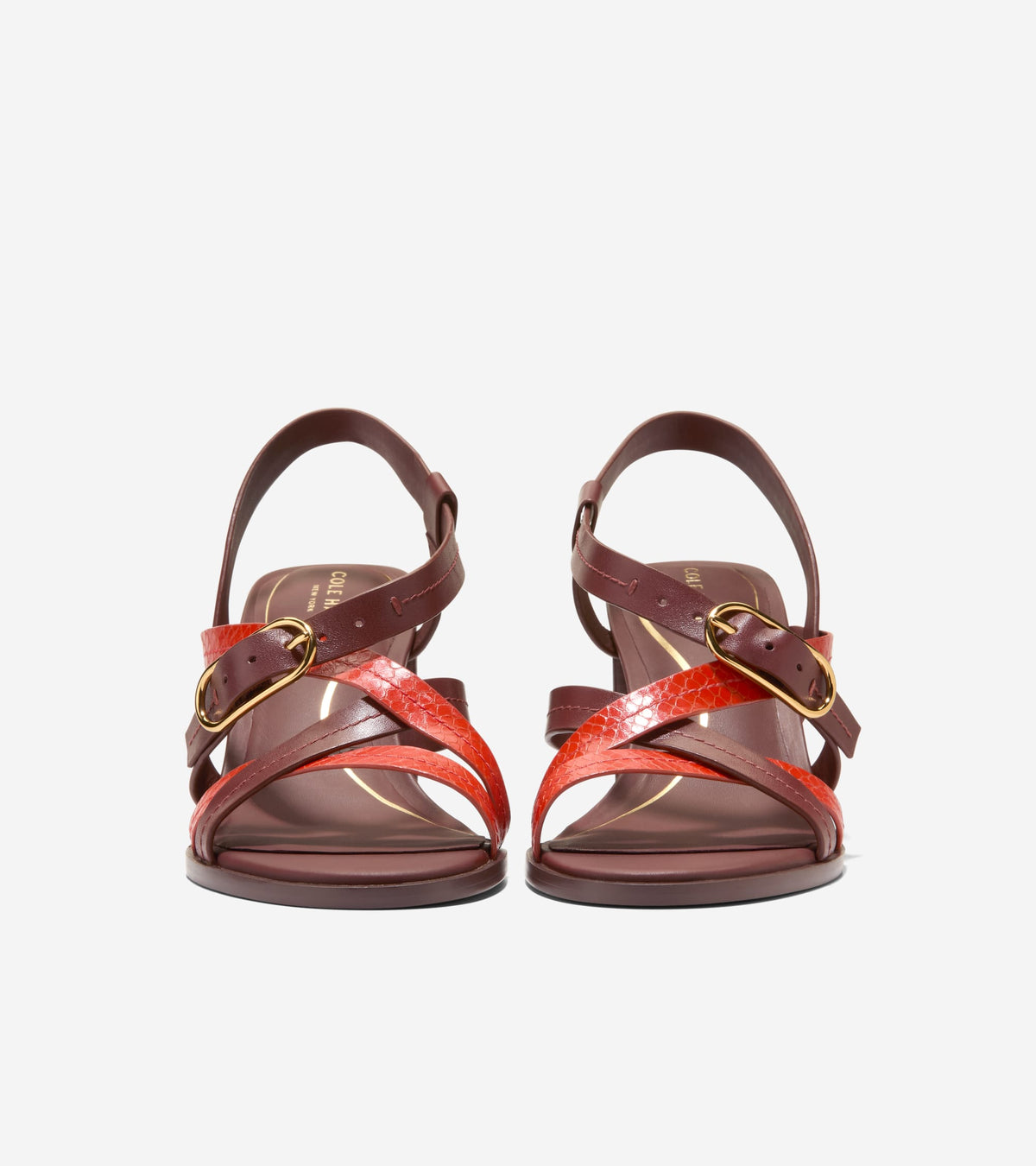 Women's Dillon Heeled Strappy Sandals in Brown, red | Cole Haan