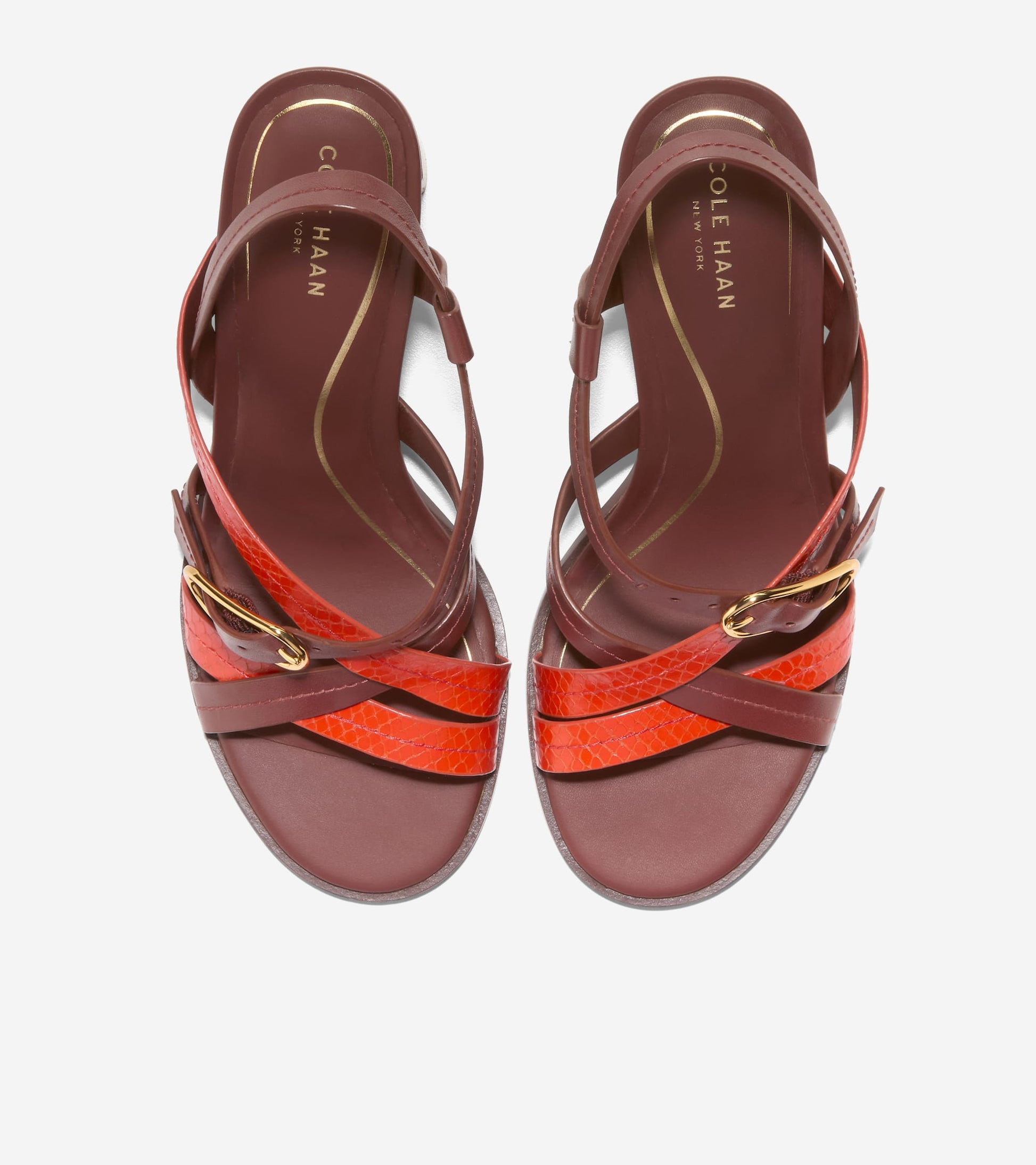 Women's Dillon Heeled Strappy Sandals in Brown, red | Cole Haan