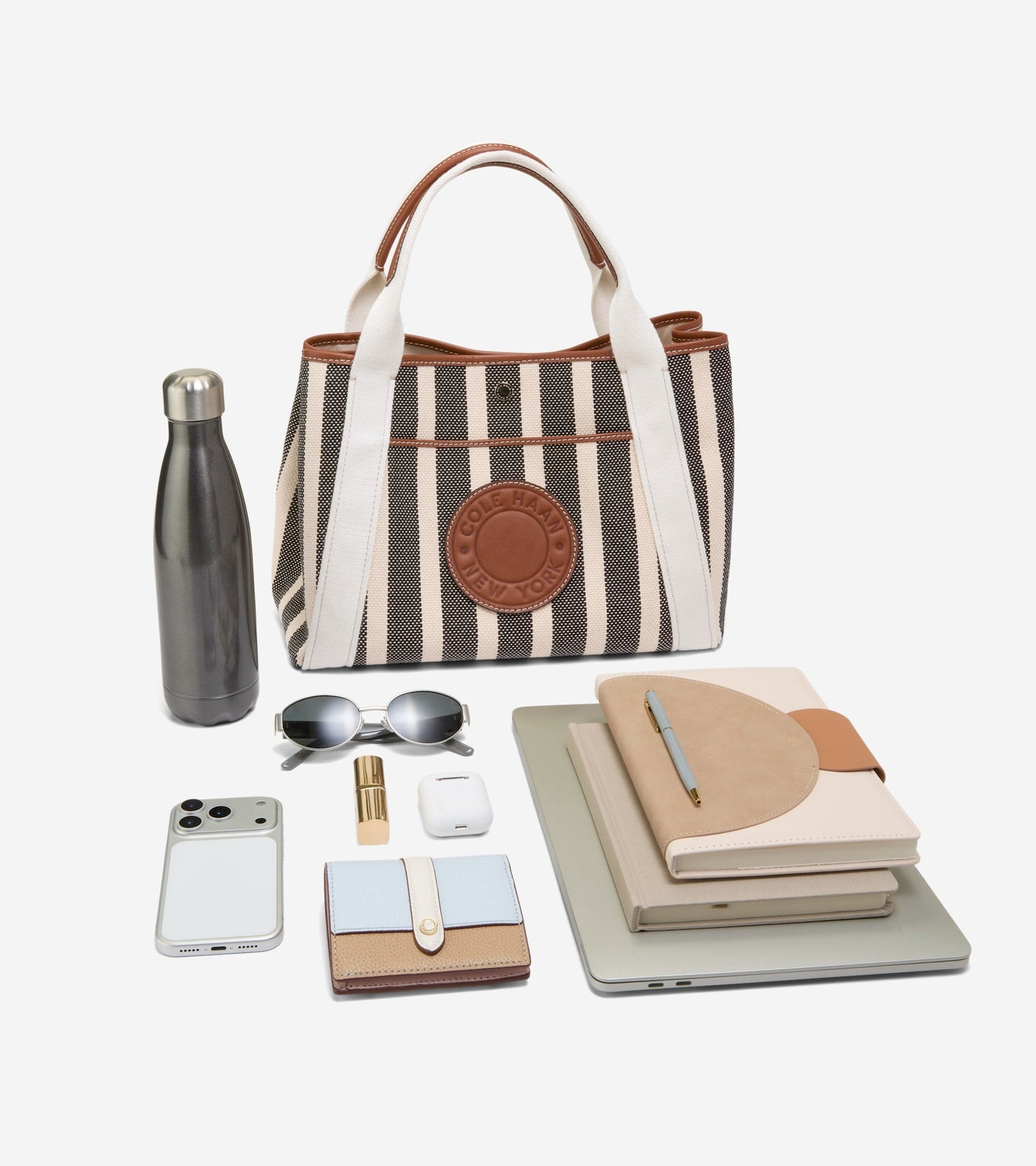 Women's Amagansett Canvas Tote Bag in Black, beige | Cole Haan