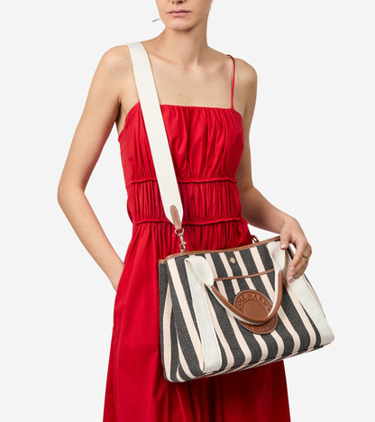Women's Amagansett Canvas Tote Bag in Black, beige | Cole Haan