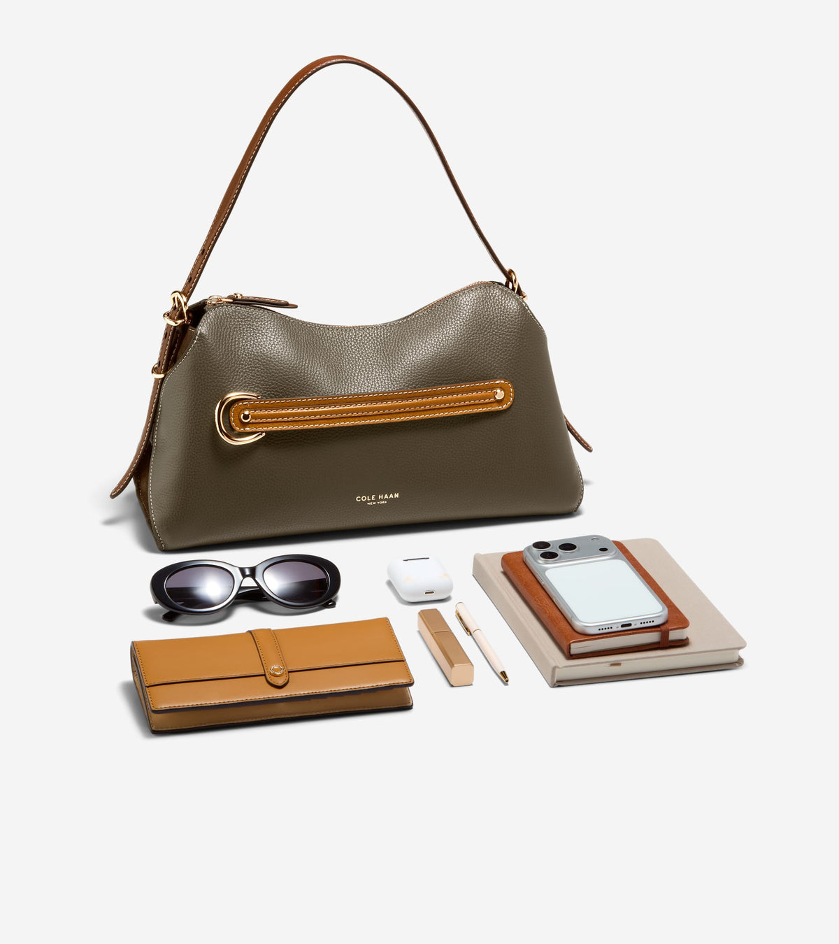 Women's Vivianne Shoulder Bag in Green | Cole Haan