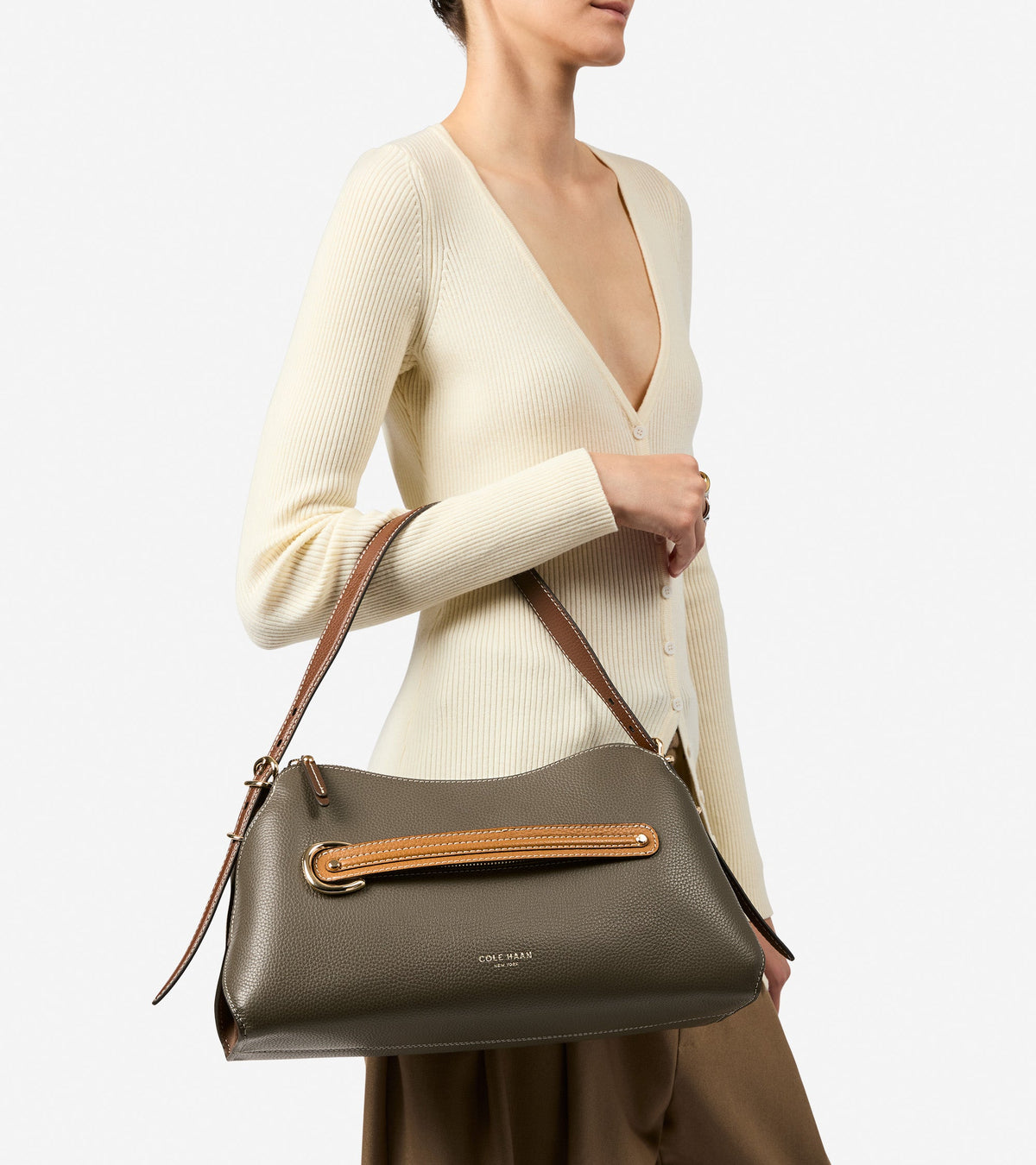 Women's Vivianne Shoulder Bag in Green | Cole Haan