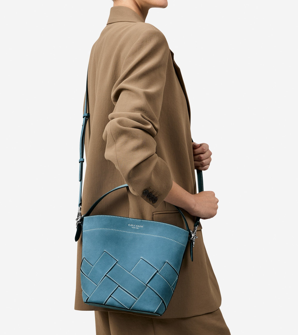 Women's Alexandria Small Bucket Crossbody Bag in Blue | Cole Haan