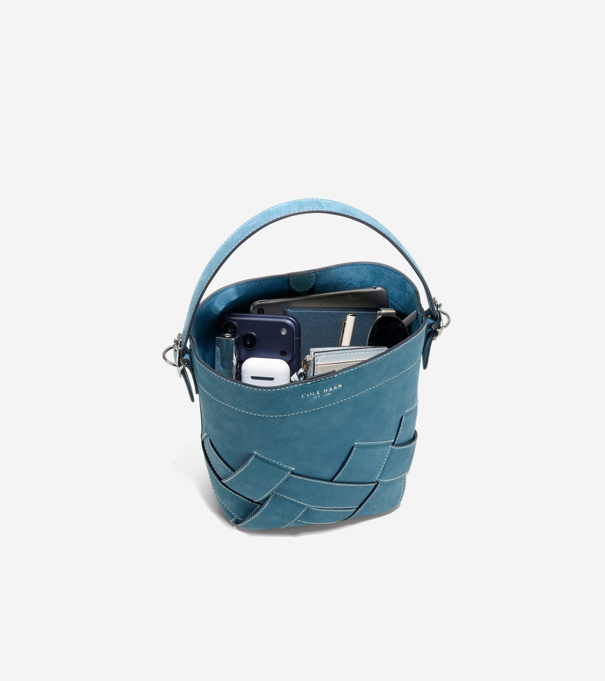 Women's Alexandria Small Bucket Crossbody Bag in Blue | Cole Haan