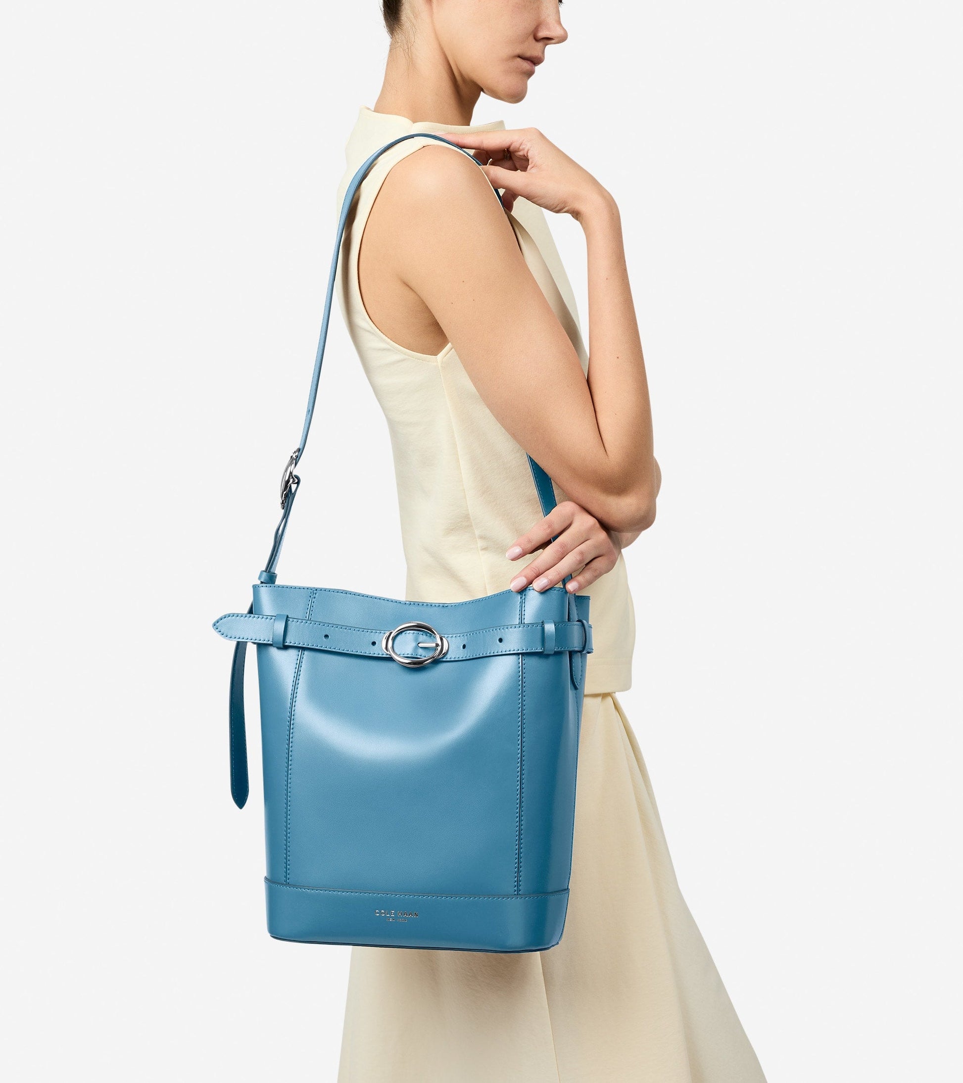 Women's Alexandria Bucket Bag in Blue | Cole Haan