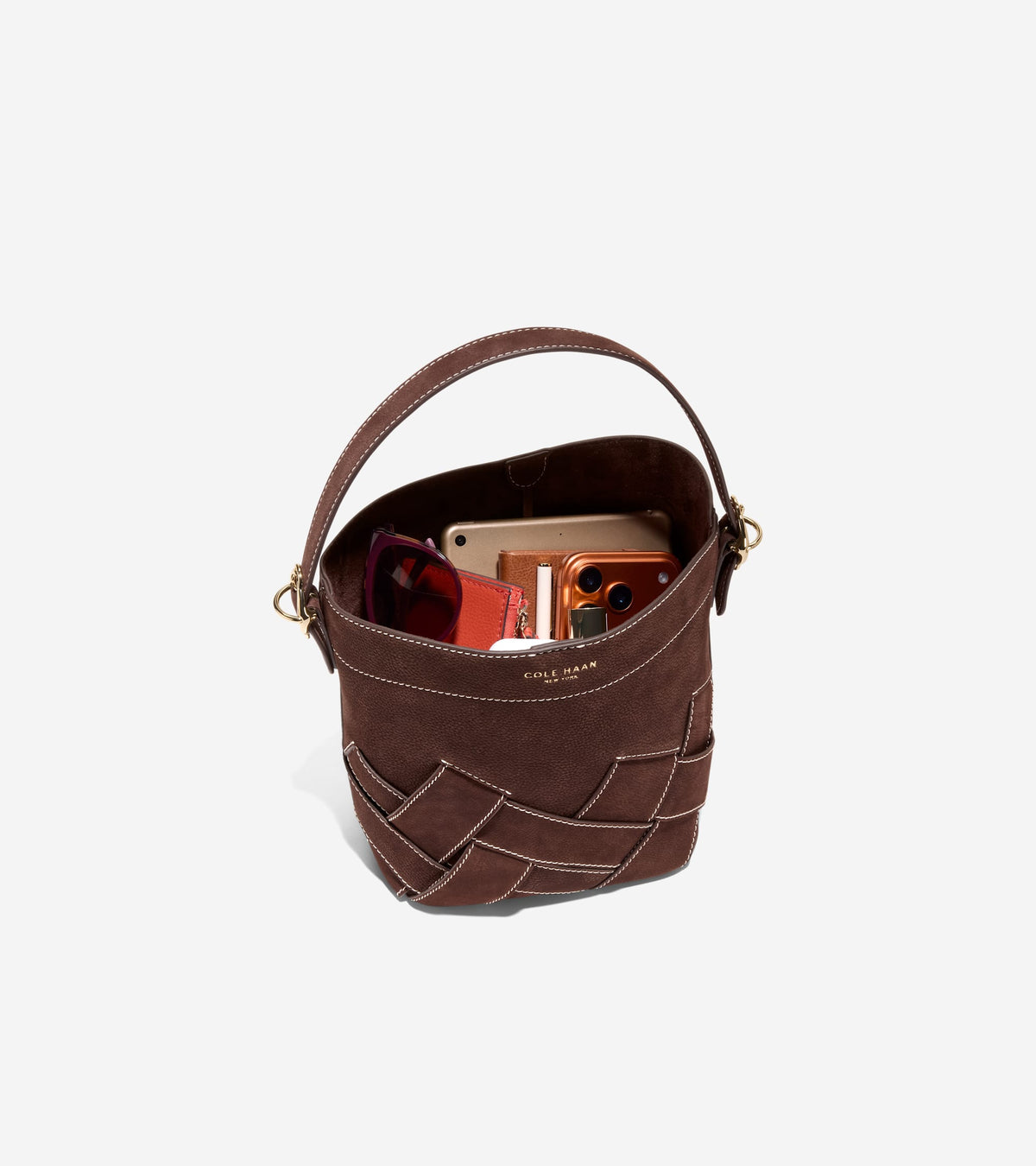 Women's Alexandria Small Bucket Crossbody Bag in Brown | Cole Haan