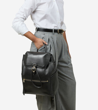 Women's Alexandria Flap Medium Backpack in Black | Cole Haan